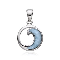 242018240045 Colgante de Larimar, onda, 2,3 cm, rodinado | Marco Schreier