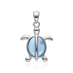 242018240059 Anhänger Larimar, Schildkröte, 2,5cm, rhodiniert | Marco Schreier