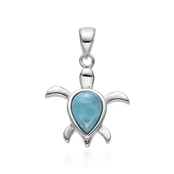 242018240061 Anhänger Larimar, Schildkröte, 2,2cm, rhodiniert | Marco Schreier