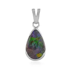 242018240086 Ammolite pendant, drop (21 x 13mm),3.2cm, rhodiniert | Marco Schreier