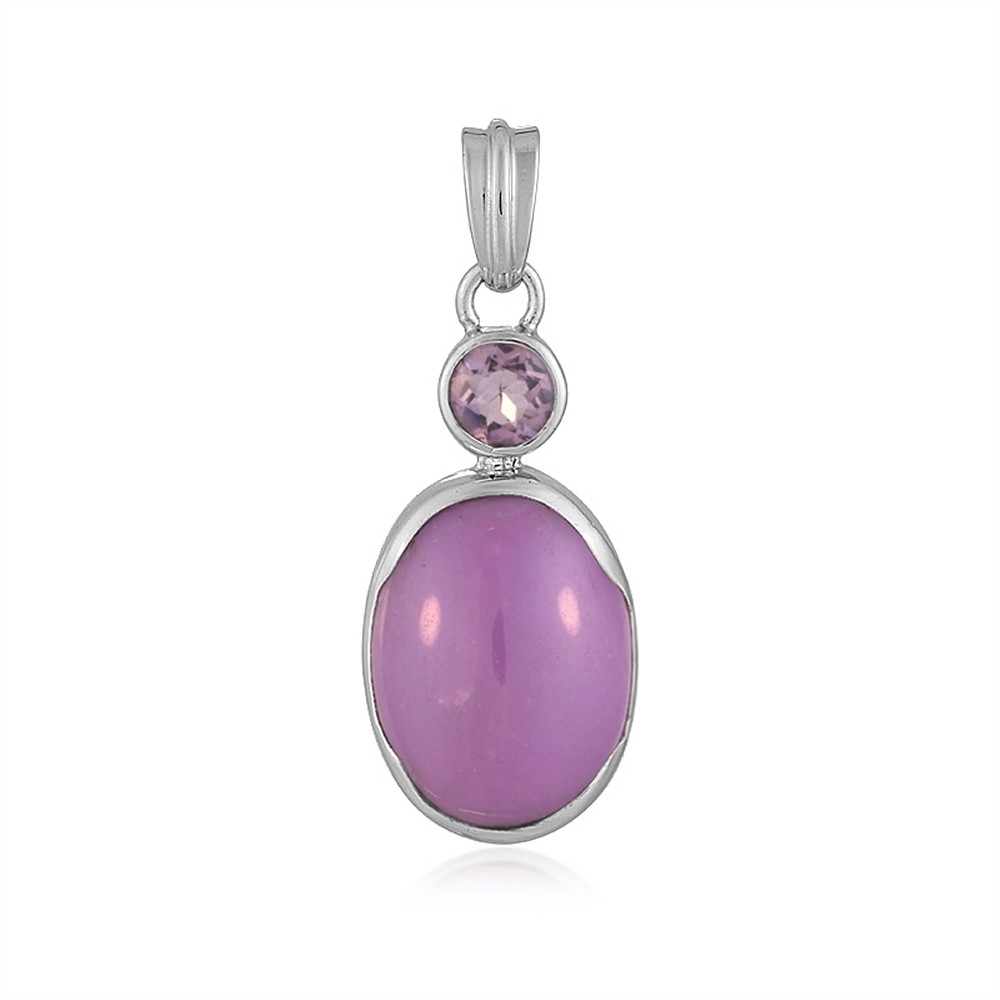 Ciondolo in fosfosiderite, ovale (20 x 15 mm), 3,6 cm, rodiato | Marco Schreier