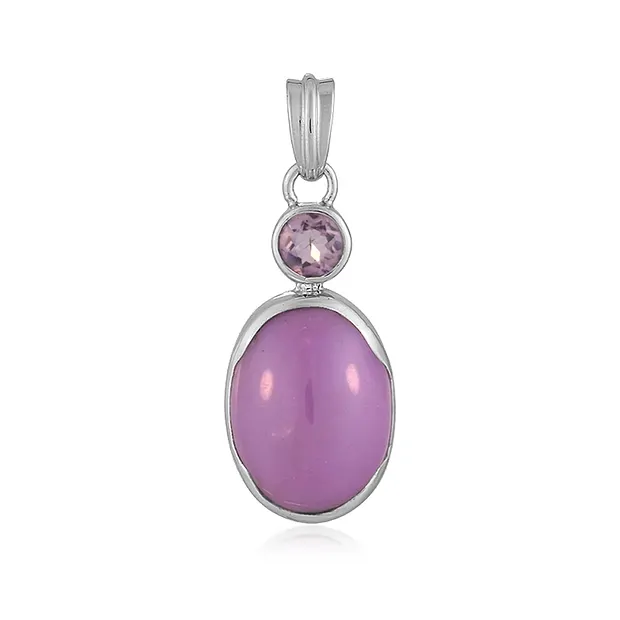 Pendentif phosphosiderite, ovale (20 x 15mm), 3,6cm, rhodié | Marco Schreier