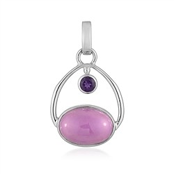 242018240112 Colgante fosfosiderita, amatista oval (14 x 10 mm), 2,8 cm, rodinado | Marco Schreier