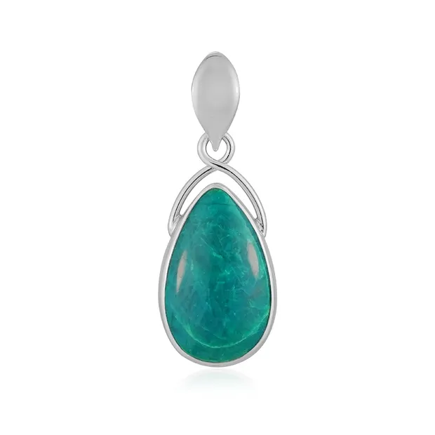 Anhänger Atacama-Opal, Tropfen (22 x 14mm), 3,2cm, rhodiniert | Marco Schreier