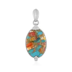 242018240130 Pendentif Pierre Mohave (rek.), Ovale (25 x 17mm), 4,4cm, rhodié | Marco Schreier