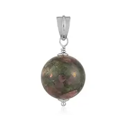 242018240136 Eudialyte pendant, ball (20mm), 4.1cm, rhodiniert | Marco Schreier