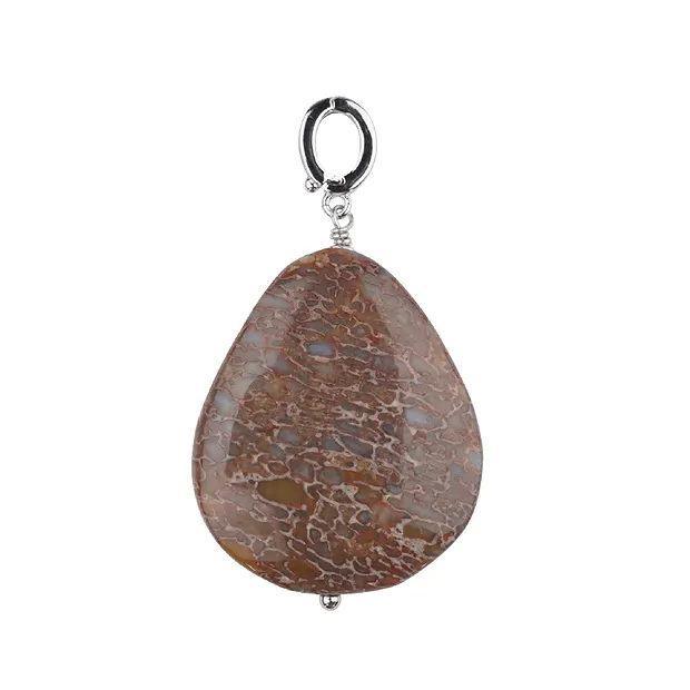 Dino bone pendant, 4.5 - 5.0 cm, rhodiniert, Vario clip | Marco Schreier