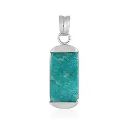 242018240151 Pendant Amazonite, rectangle (22 x 11mm), 3.4cm, rhodiniert | Marco Schreier