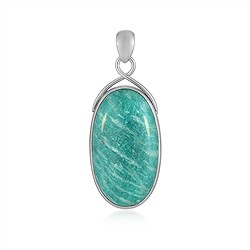 242018240152 Ciondolo in amazzonite, ovale (35 x 20 mm), 5,0 cm, rodiato | Marco Schreier