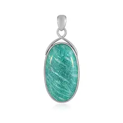 242018240152 Pendant Amazonite, oval (35 x 20mm), 5.0cm, rhodiniert | Marco Schreier