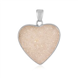 242018240162 Pendentif Agate (Druzyachat), coeur (27mm), 3,7cm, rhodié | Marco Schreier