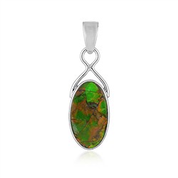 242018250001 Anhänger Ammolith, Oval (21 x 12mm), 3,8cm, rhodiniert | Marco Schreier