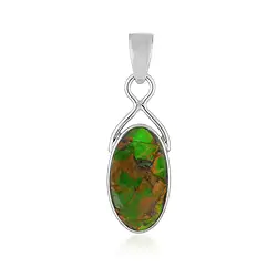 242018250001 Anhänger Ammolith, Oval (21 x 12mm), 3,8cm, rhodiniert | Marco Schreier