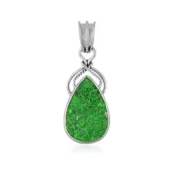 242018250023 Anhänger Uwarowit, Tropfen (24 x 16mm), 4,3cm, rhodiniert | Marco Schreier