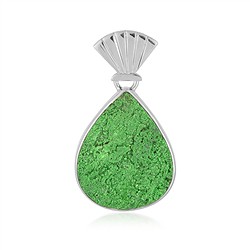 242018250024 Uvarovite pendant, drop (24 x 19mm), 3.5cm, rhodiniert | Marco Schreier