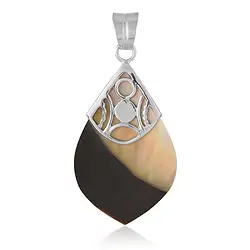 242018250029 Pendentif nacre, Yin Yang goutte (35 x 23mm), 4,6cm, rhodié | Marco Schreier