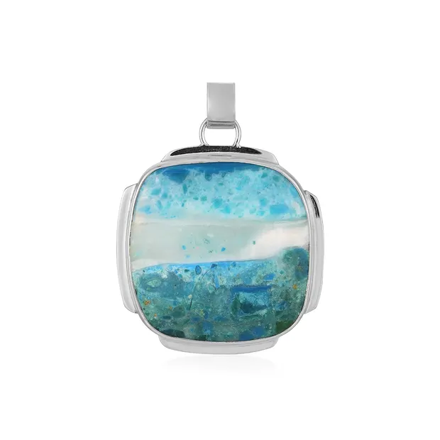 Atacama Opal Cushion pendant (32 x 32mm), 4.5cm, rhodiniert | Marco Schreier
