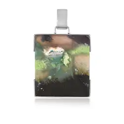 242018250077 Pendentif pierre de garut, rectangle (31 x 28mm), 4,3cm, rhodié | Marco Schreier