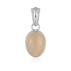 242018250090 Anhänger Mondstein, oval (12 x 10mm), 2,1cm, rhodiniert | Marco Schreier