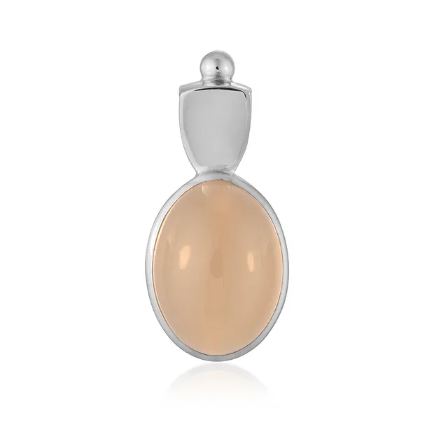 Moonstone pendant, oval (15 x 10mm), 1.8cm, rhodiniert | Marco Schreier