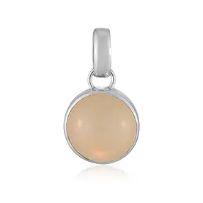 Pendentif Pierre de Lune, rond (12mm), 1,9cm, rhodié | Marco Schreier