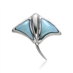 242018250109 Pendente Larimar, manta, 2,2 cm, rodiato | grossista gemme e pietre curative