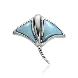 242018250109 Anhänger Larimar, Manta, 2,2cm, rhodiniert | GH Edelsteine, Heilsteine & Schmuck