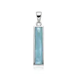 242018250119 Anhänger Larimar, Rechteck (4,5 x 24mm), 3,5cm, rhodiniert | Marco Schreier