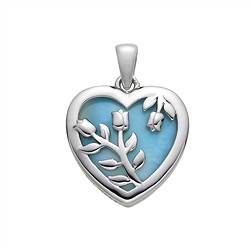 242018250123 Larimar pendant, heart with roses, 2.4 cm, rhodiniert | Marco Schreier