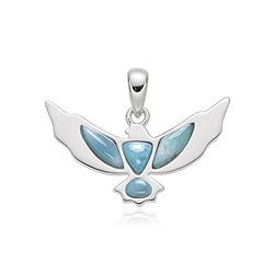 242018250142 Larimar pendant, bird (eagle), 2.9 cm, rhodiniert | Marco Schreier