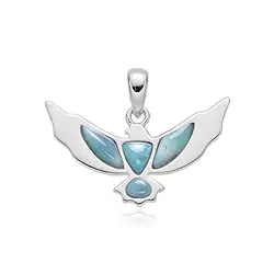 242018250142 Pendentif Larimar, oiseau (aigle), 2,9cm, rhodié | Marco Schreier