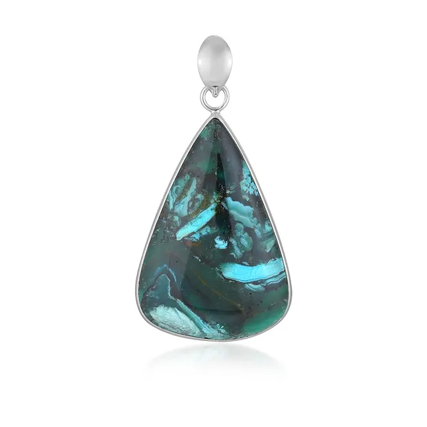 Anhänger Gem Silica, Tropfen (38 x 18mm), 5,1cm, rhodiniert | Marco Schreier