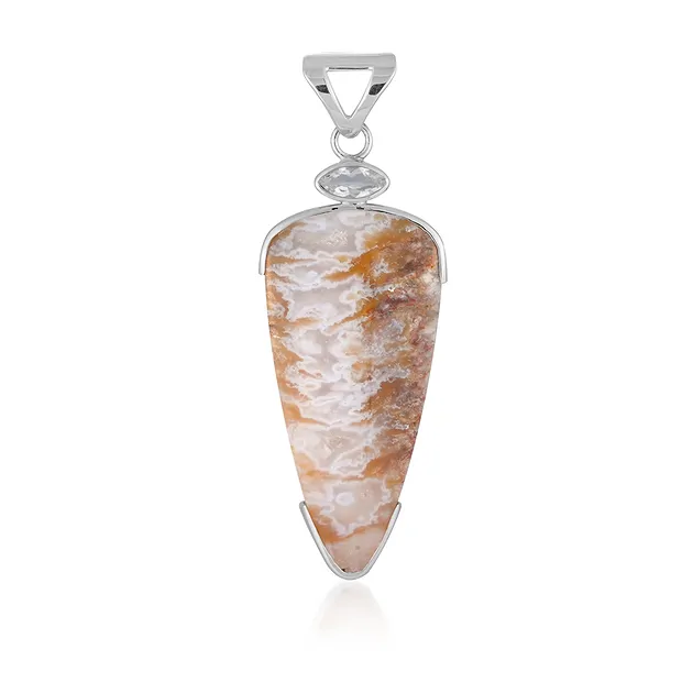 Anhänger Caramel-Druzy, Freeform (40 x 20mm), Topas, 5,6cm, rhodiniert | Marco Schreier