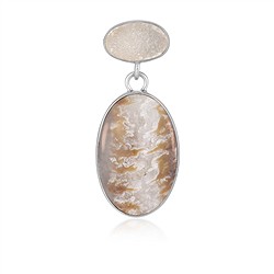 242018250267 Anhänger Caramel-Druzy, Oval (25 x 17mm), Druzy, 3,6cm, rhodiniert | Marco Schreier