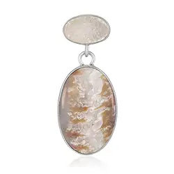 242018250267 Ciondolo caramello druzy, ovale (25 x 17 mm), druzy, 3,6 cm, rodiato | Marco Schreier