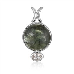 242018250268 Pendant serafinite, round (16mm), topaz, 3.2cm, rhodiniert | Marco Schreier