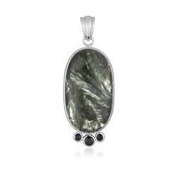 242018250269 Pendant serafinite, oval (35 x 20mm), Spinel, 5.1cm, rhodiniert  | Marco Schreier