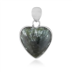 242018250272 Colgante de serafinita, corazón (20 mm), 3,2 cm, rodinado | Marco Schreier