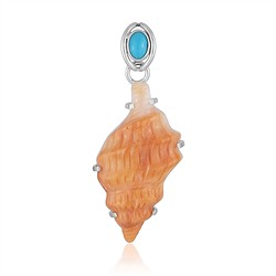 242018250275 Anhänger Spiny Oyster, Muschel (35 x 18cm), Türkis, 4,7cm, rhodiniert | Marco Schreier