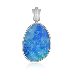 242018250279 Anhänger Opal (Dublette), 2,9cm, rhodiniert | Edelsteine, Heilsteine & Schmuck