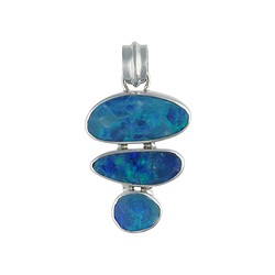 242018250280 Anhänger Opal (Dublette), 3,5cm, rhodiniert | Edelsteine, Heilsteine & Schmuck