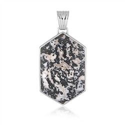 242018250307 Anhänger Palmholz schwarz/weiß, Hexagon (40 x 24mm), 5,1cm, rhodiniert | Marco Schreier