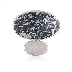 242018250308 Anhänger Palmholz schwarz/weiß, Oval (18 x 30mm), Druzy, 3,0cm, rhodiniert | Marco Schreier