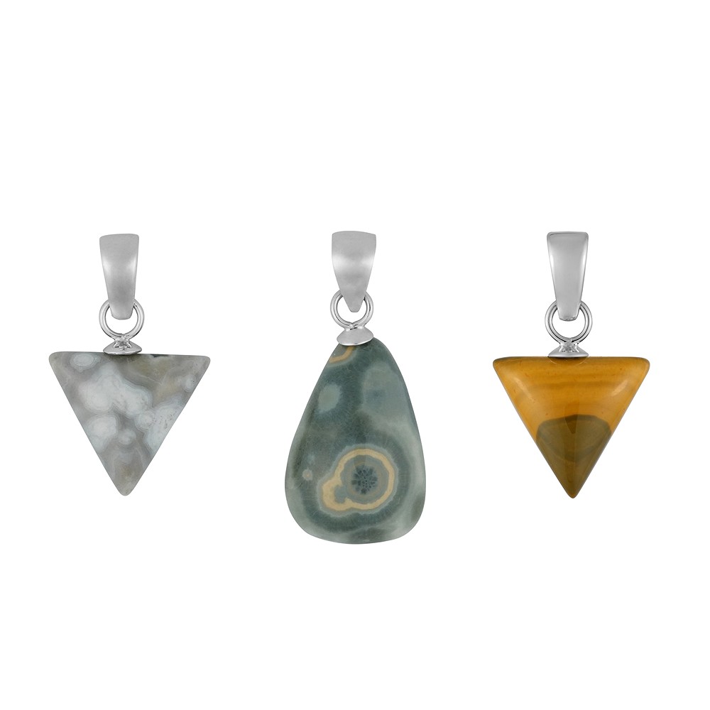 Anhänger Ozeanjaspis, Freeform (21mm), 2,7cm, rhodiniert | Marco Schreier