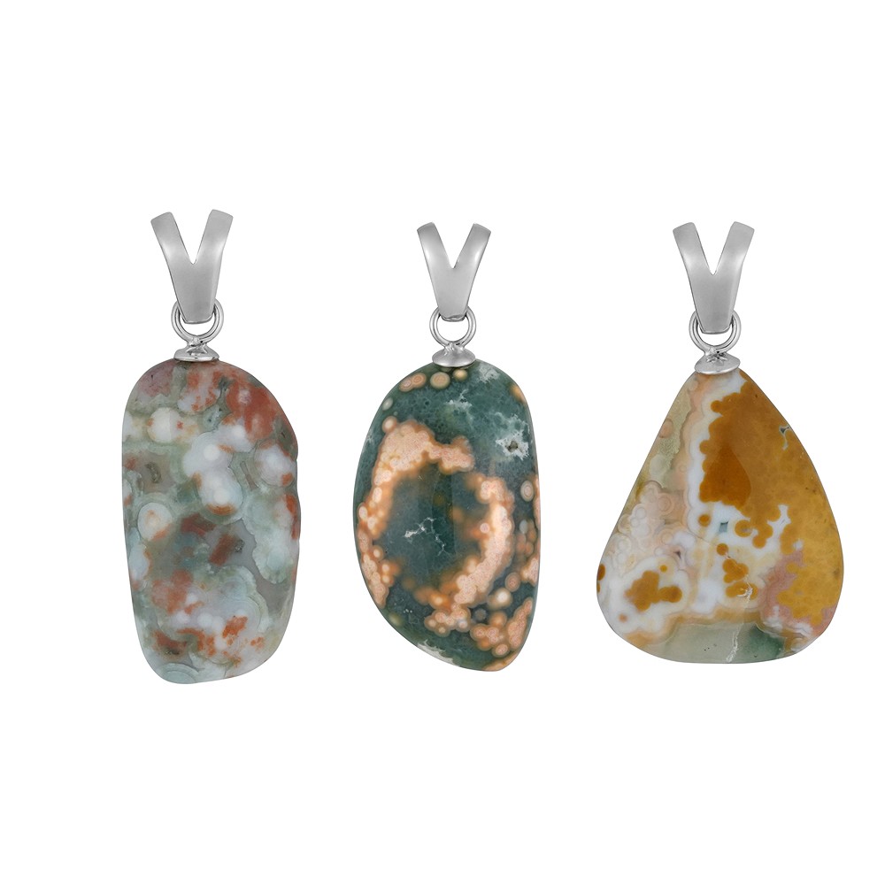 Anhänger Ozeanjaspis, Freeform (31mm), 4,0cm, rhodiniert | Marco Schreier