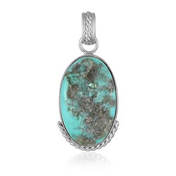 242018250329 Pendentif Turquoise Ovale (26 x 16mm), 4,1cm, rhodié | Marco Schreier