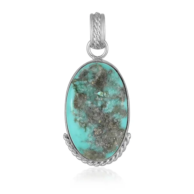 Pendente ovale in Turchese (26 x 16 mm), 4,1 cm, rodiato | Marco Schreier