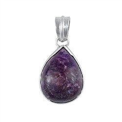 242018260006 Anhänger Sugilith, Oval, 3,3cm, rhodiniert | GH Edelsteine, Heilsteine & Schmuck