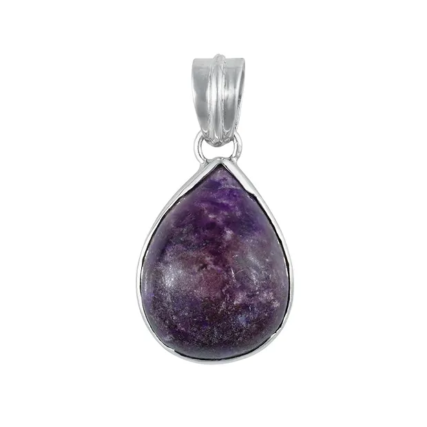 Pendentif Sugilite, Ovale, 3,3cm, rhodié | Marco Schreier
