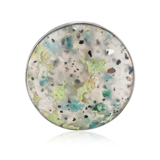 Anhänger Venus-Chalcedon, rund (33mm), 3,4cm, rhodiniert | Marco Schreier